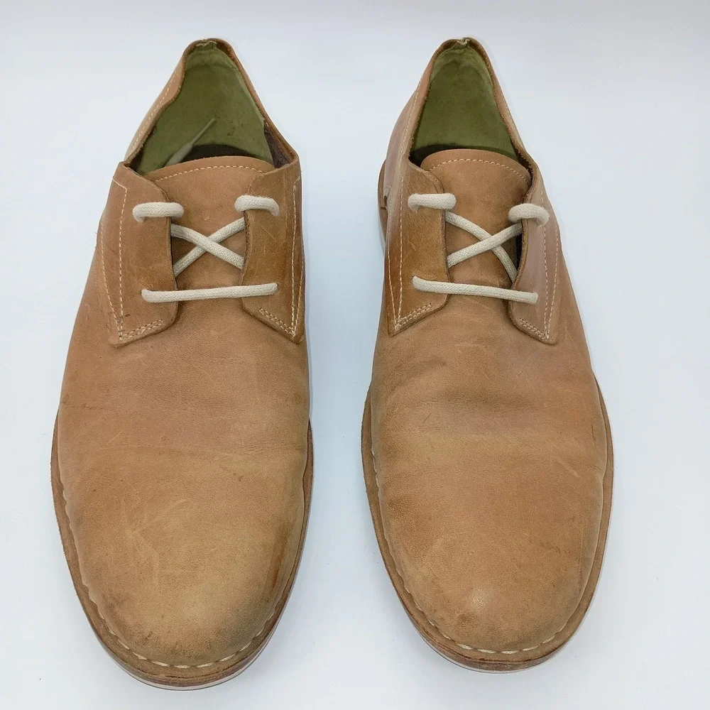 Cole Haan Lunarlon Mens 12M Tan Leather Oxford Shoes Dress Casual Light Brown